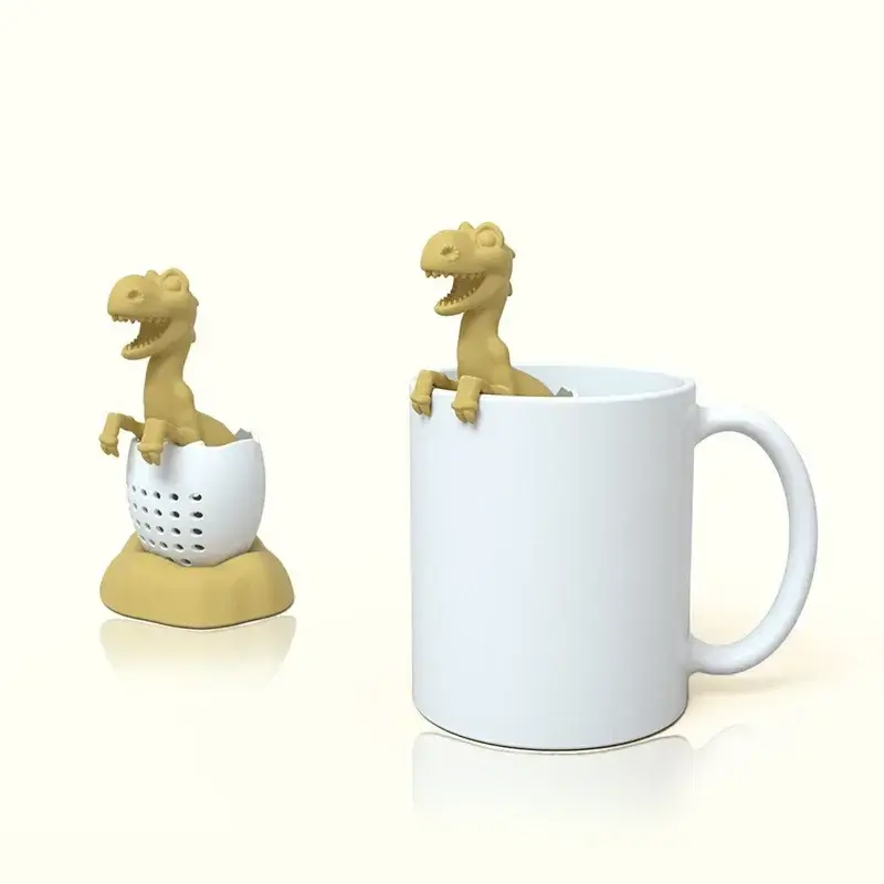Filter Tea Leaves Tools Creative Design Cute Dinosaur Shape Silicone Tea Infuser Suitable Home Tea Bag Filter Household Supplies