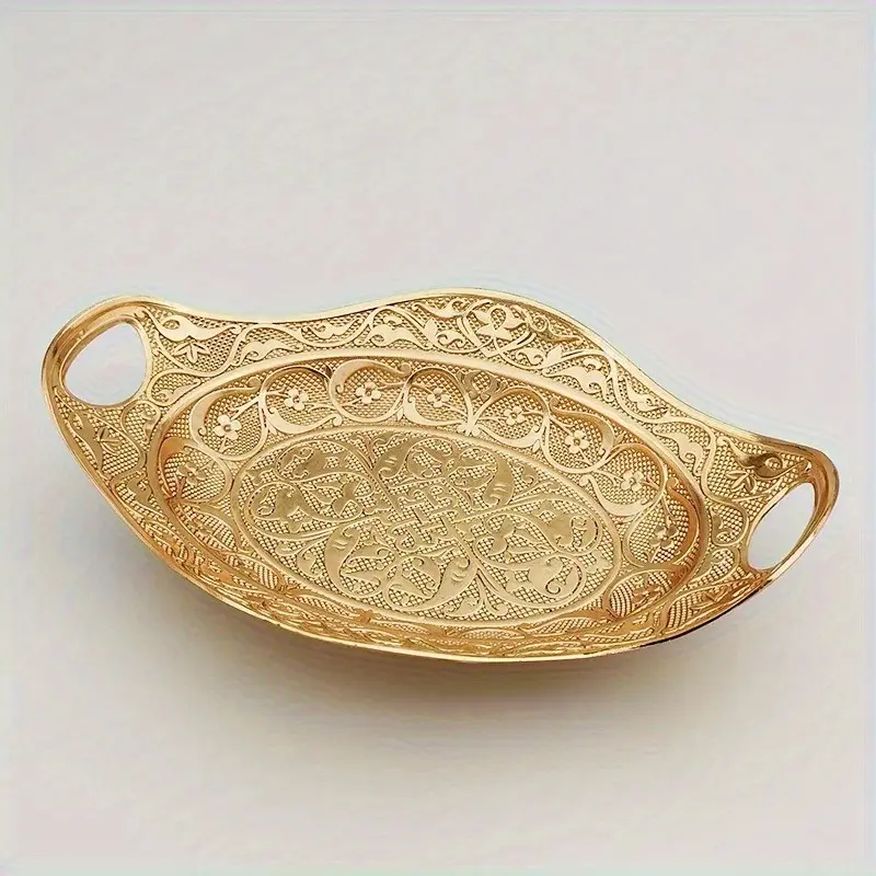 Metal Creative Peacock Plate Nut Fruit Plate Candy Snack Storage Snack Plate Home Living Room Dried Fruit Plate Decoration