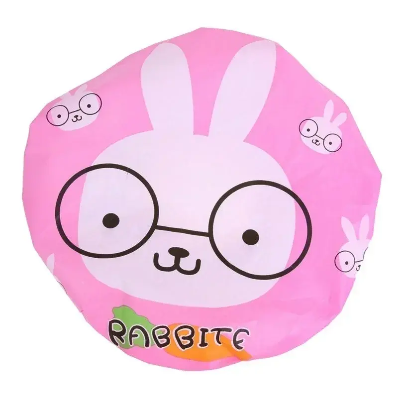 4 Pcs/lot Random Style Lovely Cartoon Women Shower Caps Colorful Bath Shower Hair Cover Adults Waterproof Bathing Cap Animal