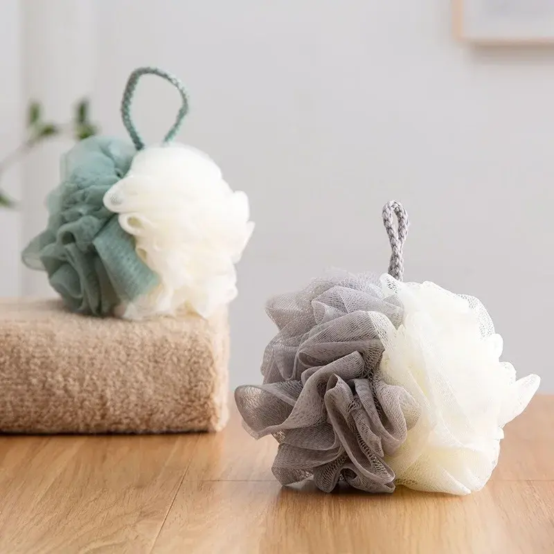 Large Size Bath Balls Rich Bubbles Body Flower Bath Sponge Shower Brush Body Wash Scrubber Mesh Soft Brush Bathroom Washing Tool