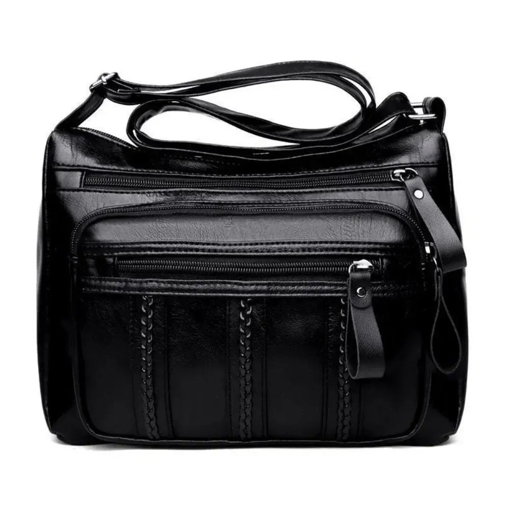 Concise New Lady Bags PU Single Shoulder Messenger Bag Soft Surface Zipper Women Crossbody Simple Gorgeous Black Shop Handbags