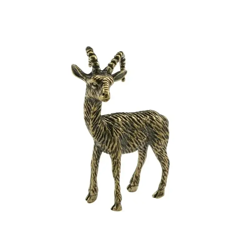Popular Small Sheep Figurines Suitable Household Desktop Solid Brass Goat Sculpture Ornament Mini Animals Home Table Accessories