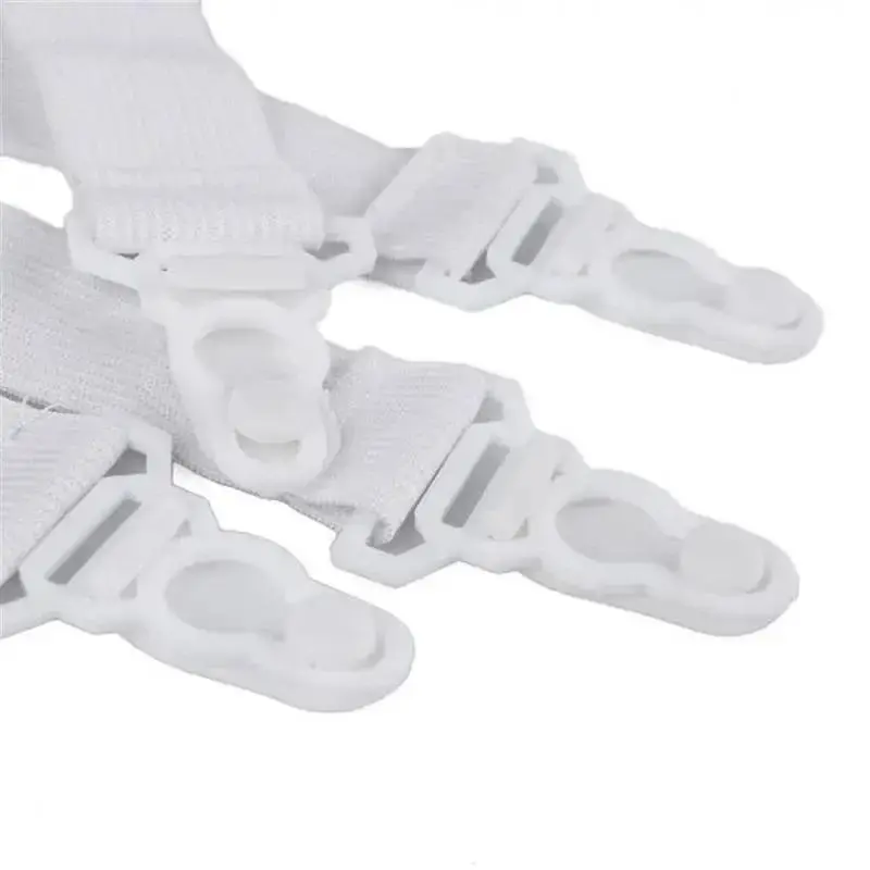 4pcs/lot White Bed Sheet Mattress Cover Blankets Grippers Clip Holder Bed Fasteners Elastic Straps Fixing Slip-Resistant Belt
