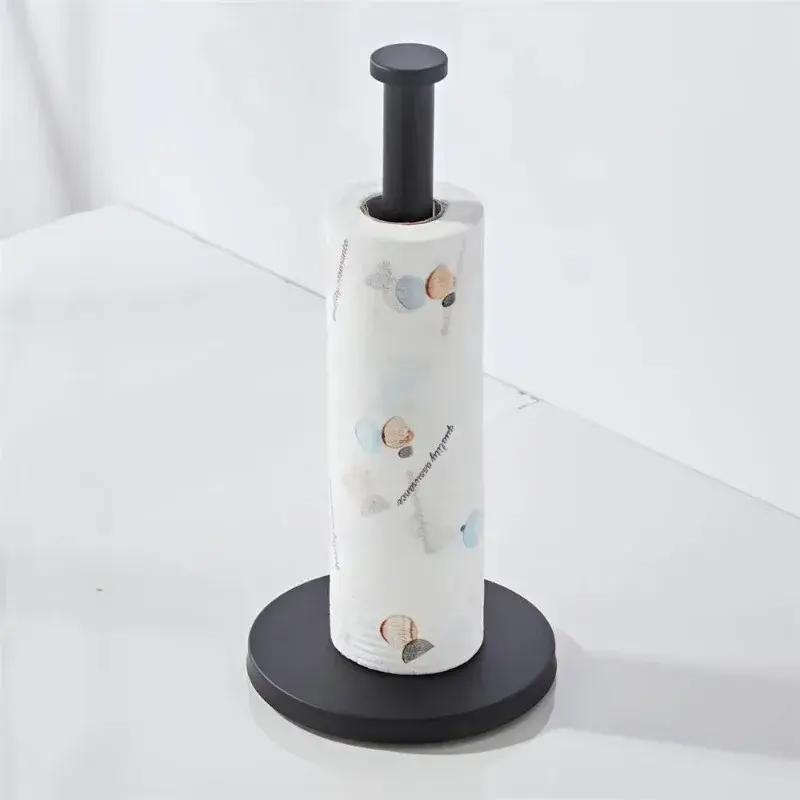 Bathroom Hardware Pendant Black Standing Kitchen Towel Holder Stainless Steel Household Floor Type Toilet Paper Holder
