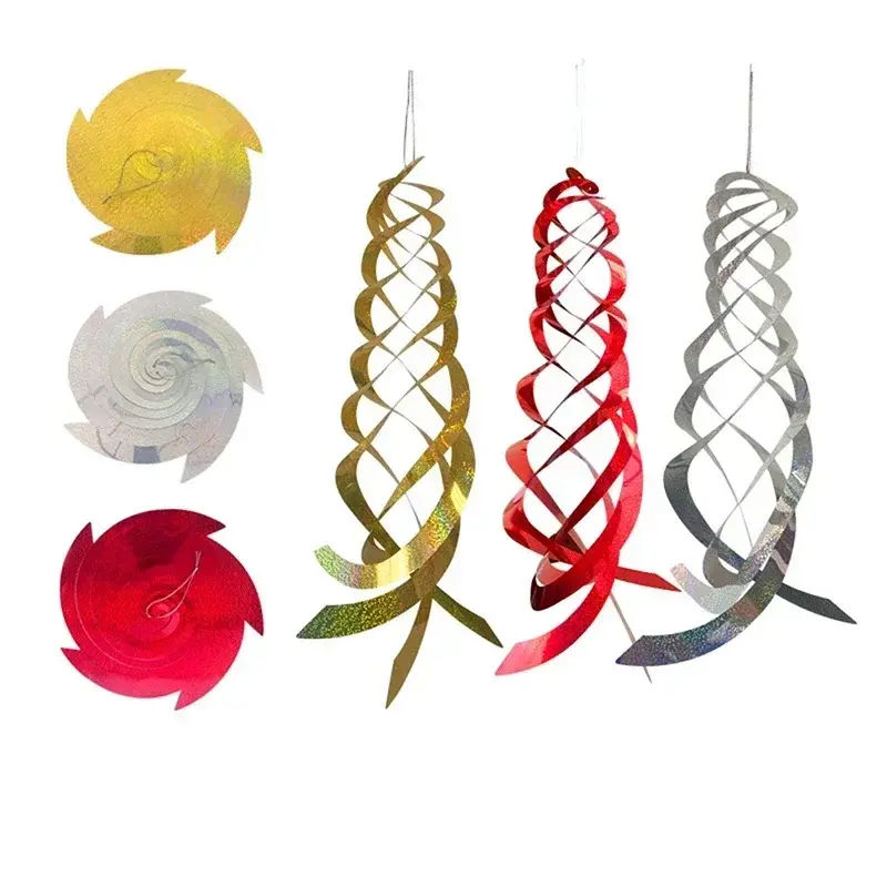 Hangable Radar Reflective Bird Repeller - Silver Spiral Wind Rotor - Effective Bird Repeller for Garden Birds