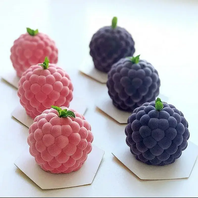 New Simulation 4 Models with Raspberry Fruit Silicone Mold French Mousse Dessert DIY Baking Mold Cake Mold