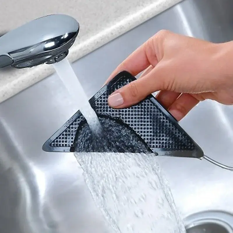 4-Piece Set Silicone Ruggies Carpet Pads Non-Slip Grip Corner Pads for Home Bathroom Living Room (Color: Black)