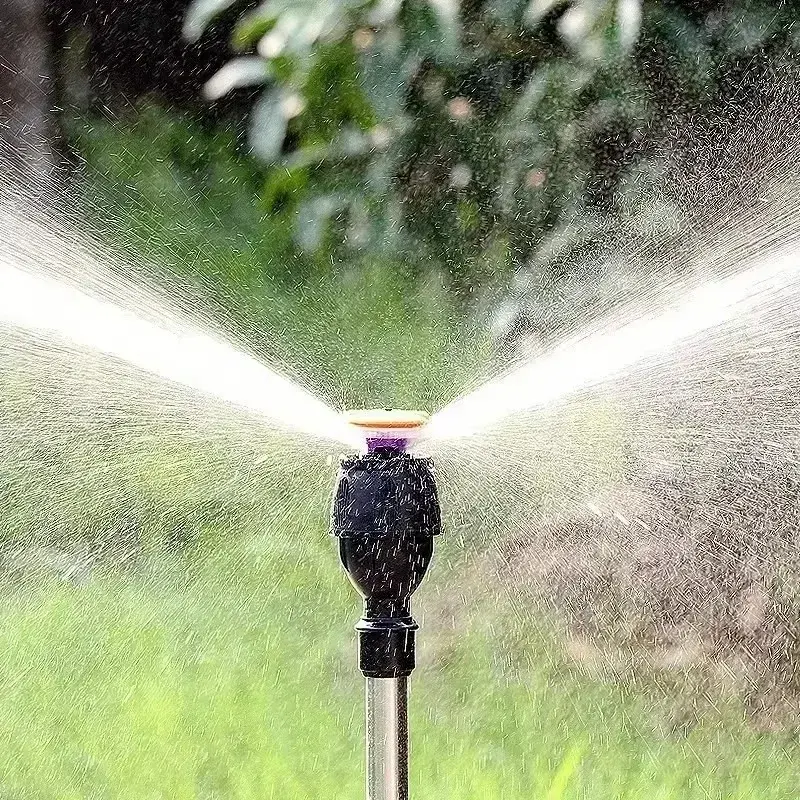 360-Degree Garden Automatic Rotating Sprinkler Sprinkler Head On Tripod Stainless Steel Outside Lawn Garden Sprinkler Tools