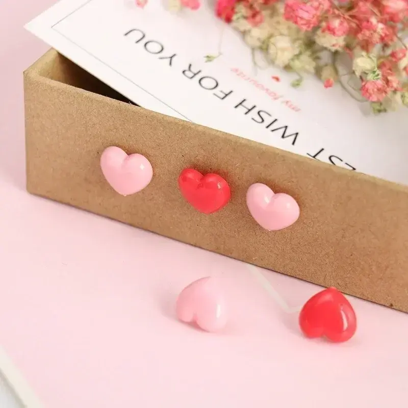 Heart Shape 50 Pack Plastic High Quality Cork Board Safety Colored Thumbtacks Pushpins Office School Accessories Supplies