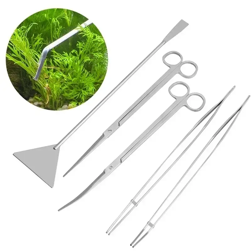1 Piece Aquarium Live Plants Fish Tank Tool Set Scissors Tweezers Grit Leveler Aquarium Glass Cleaner Fish Tank Cleaner