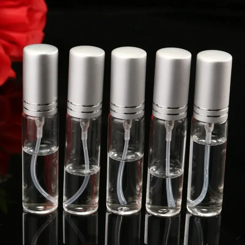 5 Pack 10ML Clear Spray Bottle Small Empty Glass Atomizer Perfume Bottle Mini Liquid Toner Oil Cosmetic Container