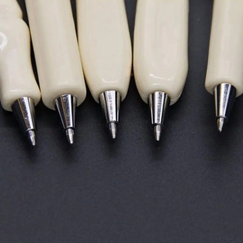 New 5pcs Cartoon Bone Style Ballpoint Pen Creative Ballpen Kawaii Magical Pen Fashion Office Writing Student Stationery Supplies