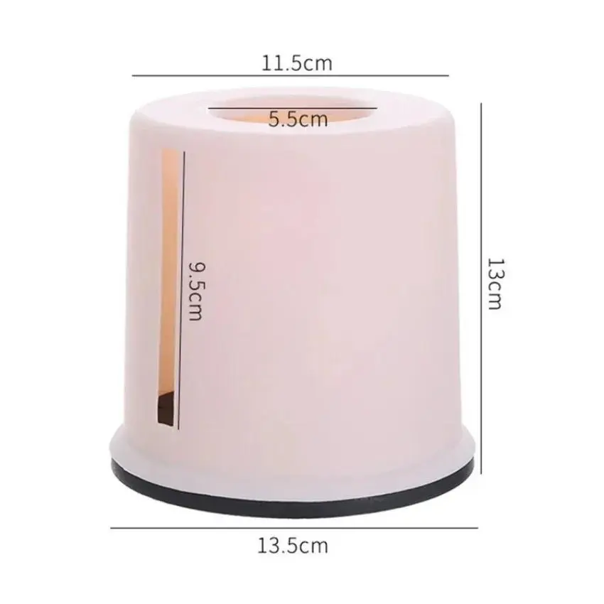 1 Pcs Plastic Tissue Box Round Living Room Pumping Box Creative Cylinder Multifunctional Household Toilet Roll Paper Storage Box