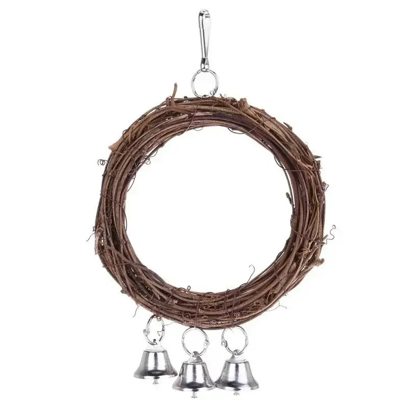 Bird Parrot Hanging Swing Globe with Bell Chew Toy Bird Standing Pet Toy Supplies