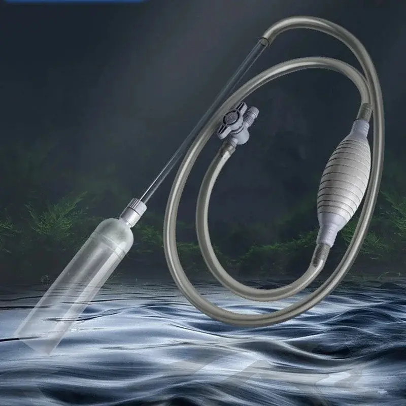 1.5m/1.7m/2.6m Aquarium Manual Water Changer  Fish Tank Air Pump Cleaning Tools Handheld Aquarium Cleaner Vacuum Siphon Pump