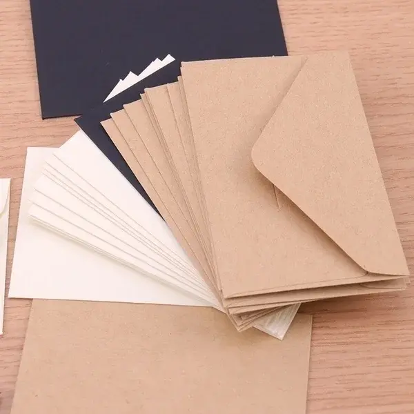 10pcs Black and White Kraft Paper Envelopes Blank Paper Retro European Style Card Postcard Gift Korean Stationery Paper