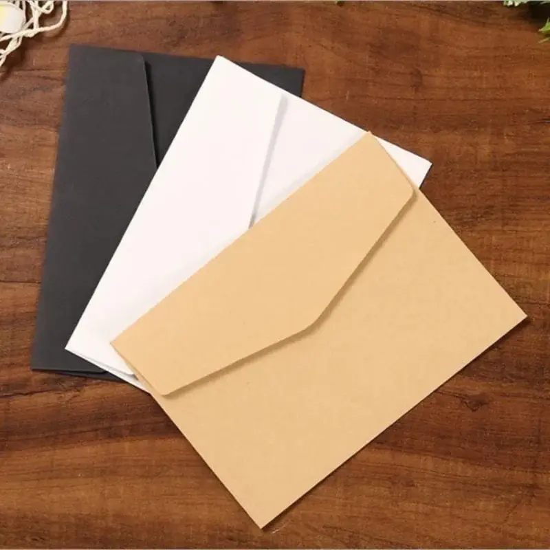 10pcs Black and White Kraft Paper Envelopes Blank Paper Retro European Style Card Postcard Gift Korean Stationery Paper