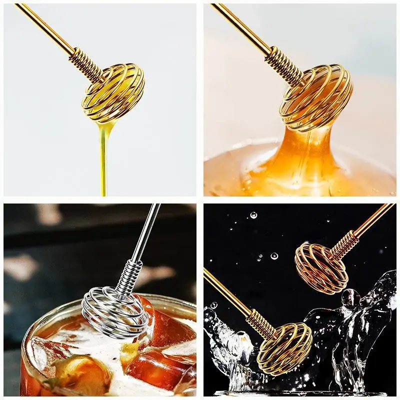 Creative Bar Bartender Artifact Stainless Steel Stirring Rod Long Handle Milk Tea Coffee Cocktail Honey Stirrer