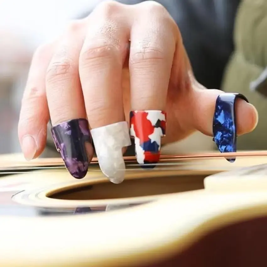 4Pcs Popular Guitar Part Finger Picks Pickup Guitar Thumb Fingerstyle Musical Instrument Pick Plectrum Guitar Hand Accessories