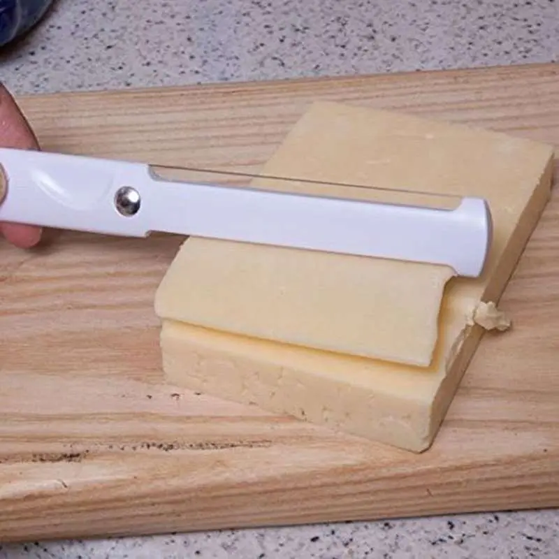 New Cheese Butter Slicer Pissza Knife Sharp Cutter Soft Handle Cutter White Useful Kitchen Cheese Tool Household Cook Supplies