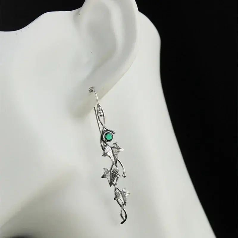Creative Design New Vintage Women's Silver Earrings Plant Leaves Irregular Design Korean Fashion Accessories For Women Gifts
