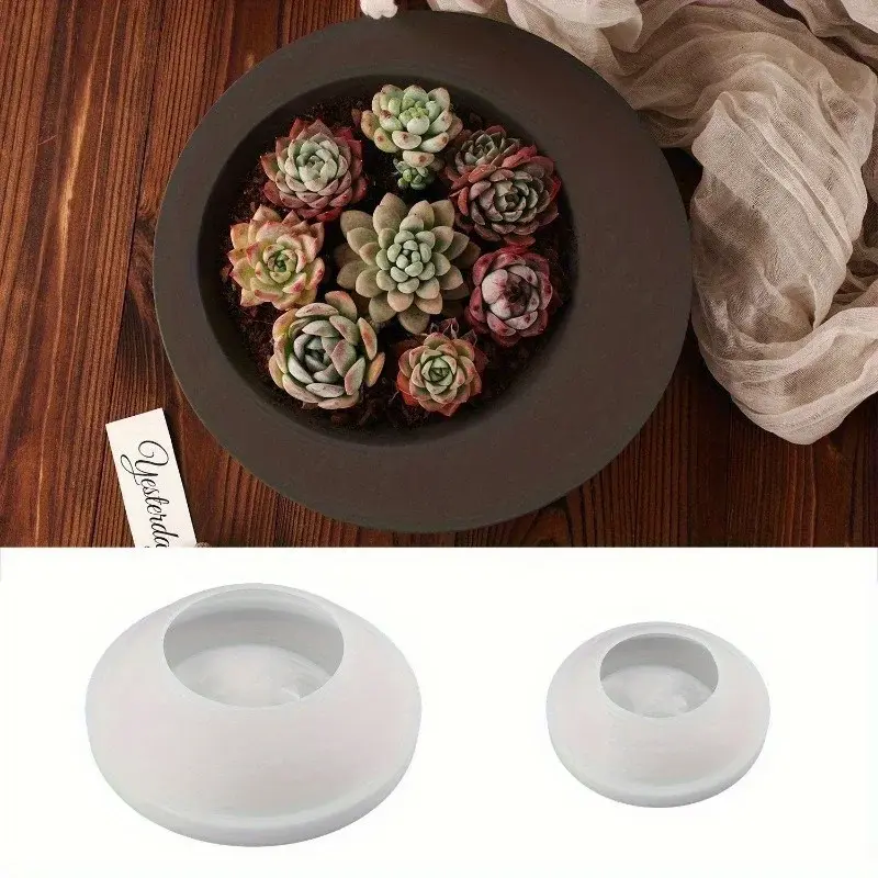DIY Concrete Cement Planter Mould Round Flower Pot Silicone Candle Mold Succulent Flowerpot Eggshell Candle Cup Storage Jar