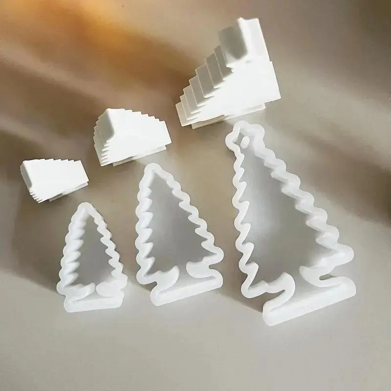 New 1pc Christmas Trees Pine Tree Molds Handmade Decoration Resin Casting Christmas Trees Mold Pine Tree Ornaments Casting Molds