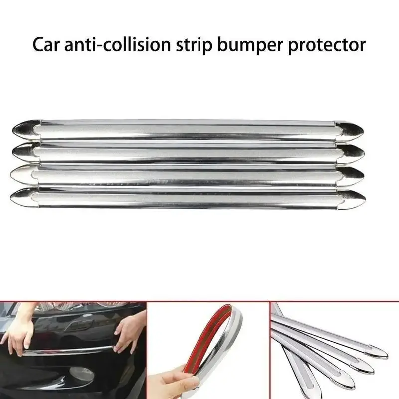 New 4PCS Car Anti-collision Protection Decoration Strip Universal Front Rear Bumper Corner Protector Guard Car Accessories
