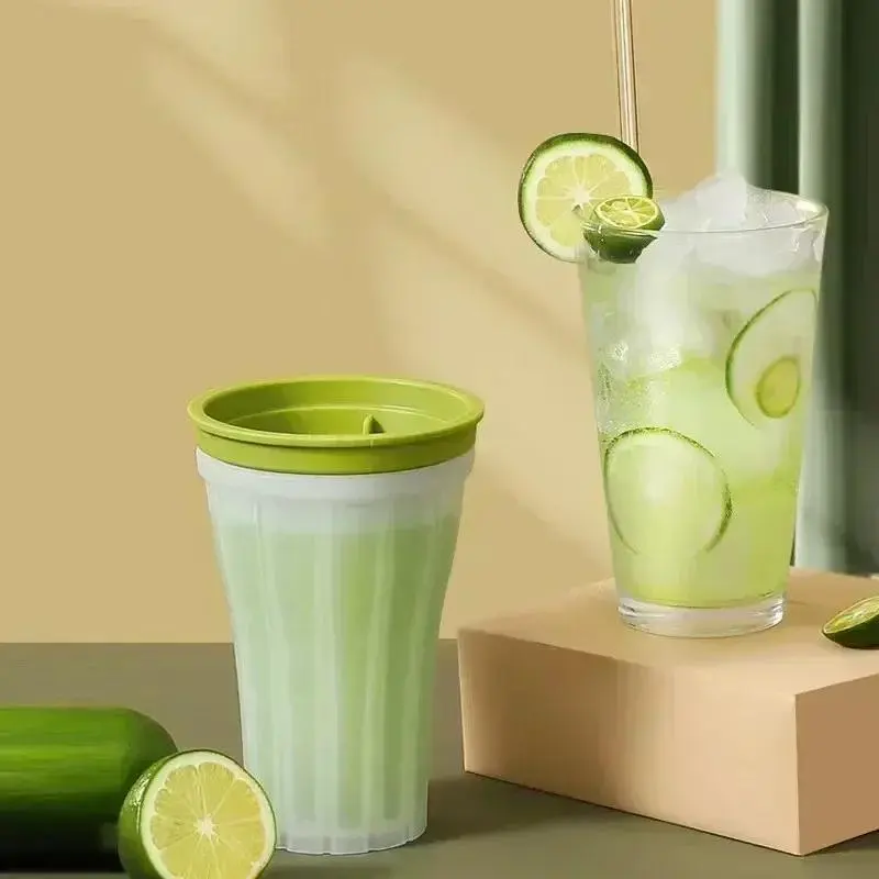 TPE Smoothie Cup Pinch Cup Homemade Crushed Ice Slush Squeeze Cups Diy Cold Beverage Household Kitchen Quick-Frozen Shakes Cup