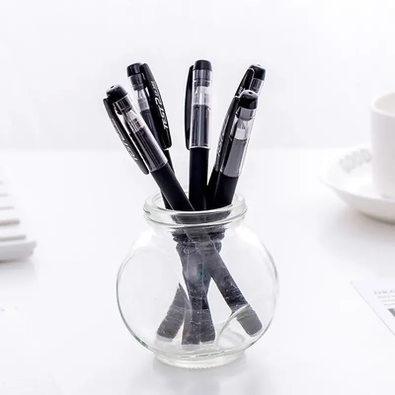 New 5pcs 0.5mm Gel Pen Set Black Matte Writing Supplies Water Pens Student Exam Office Accessories Stationary Back To School
