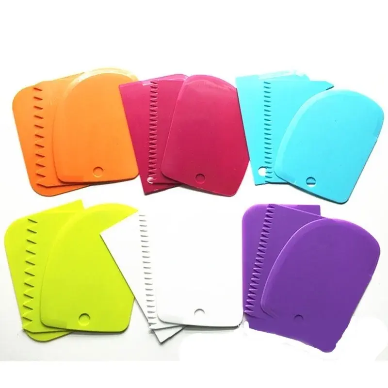 New 3pcs / Set Baking Tools For Cakes Dough Cutter Scraper Cake Blade Silicone Spatula Cake Bread Slicer Baking Pasty Tools