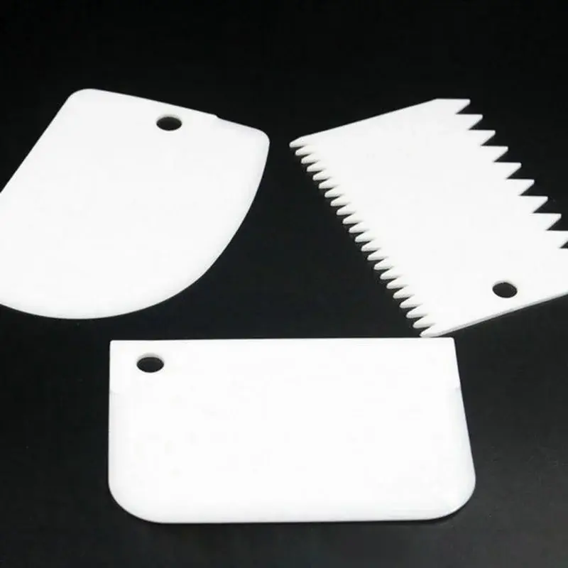 New 3pcs / Set Baking Tools For Cakes Dough Cutter Scraper Cake Blade Silicone Spatula Cake Bread Slicer Baking Pasty Tools