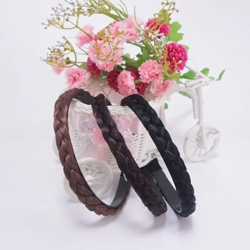New Women Vintage Wig Headbands Braids Girls Style Hair Band Head Band Wig Hair Accessories Turbans For Women Head Band
