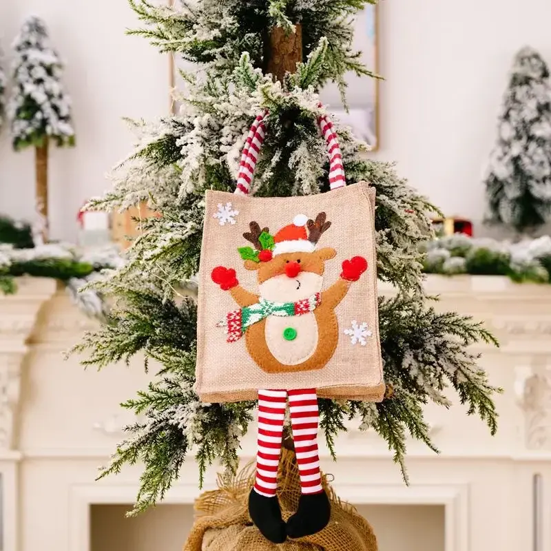 Cartoon Gift Bag Santa Claus Snowman Bag Christmas Tree Decoration Ornaments Christmas New Year Gift Wrapping Paper