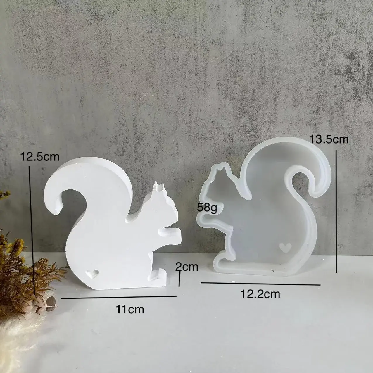 3D DIY Cute Squirrel Silicone Candle Mold Animal Squirrel Soy Wax Silicone Mold Animal Plaster Resin Mold Home Decoration