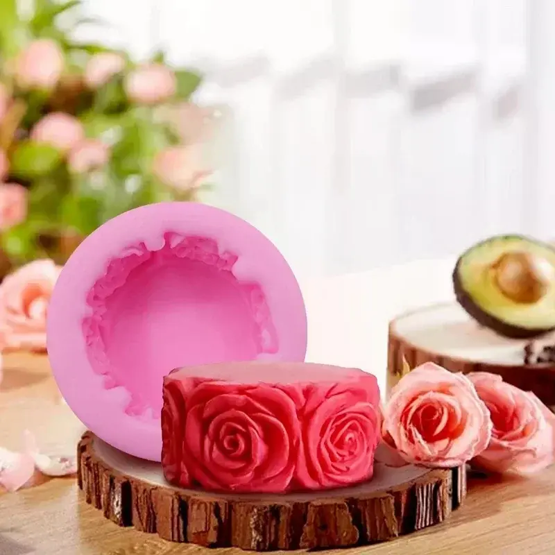 Round Rose Shape Silicone DIY Handmade Soap Mold To Make Fondant Cake Candle Mold