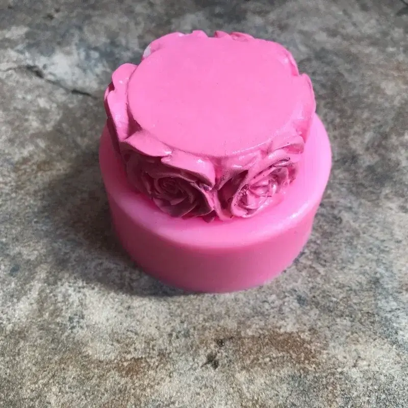 Round Rose Shape Silicone DIY Handmade Soap Mold To Make Fondant Cake Candle Mold