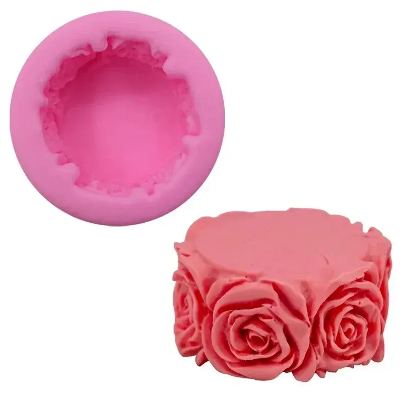 Round Rose Shape Silicone DIY Handmade Soap Mold To Make Fondant Cake Candle Mold