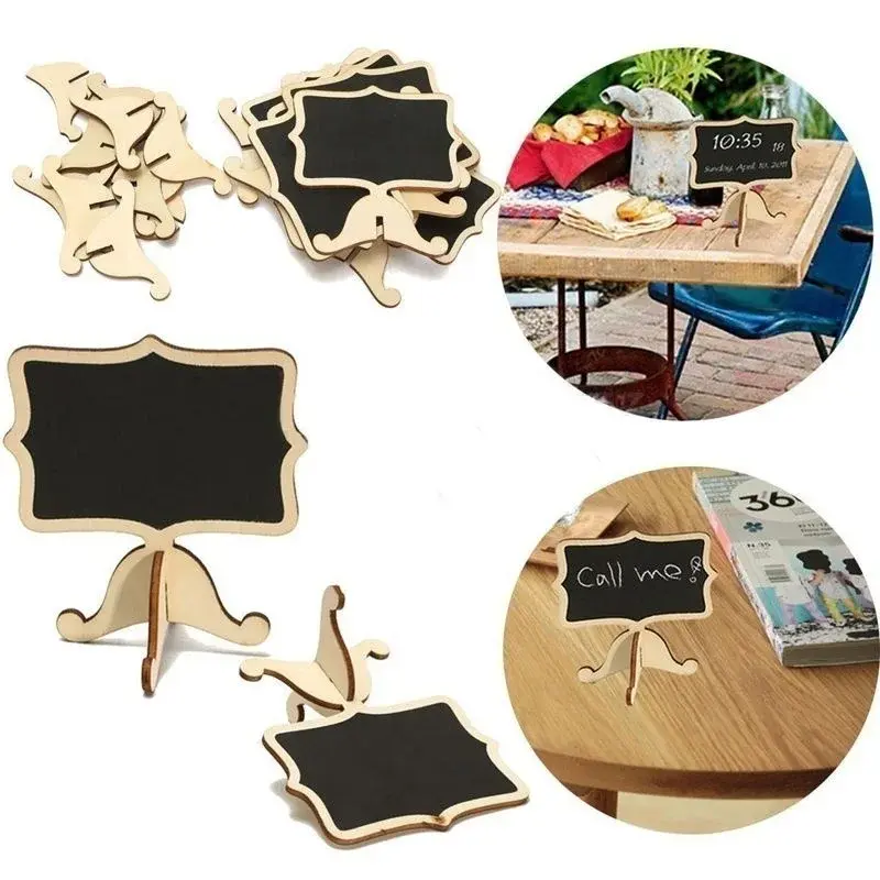 10 Pack Mini Wooden Chalkboard Blackboard Message Wedding Party Labels Tabletop Decoration