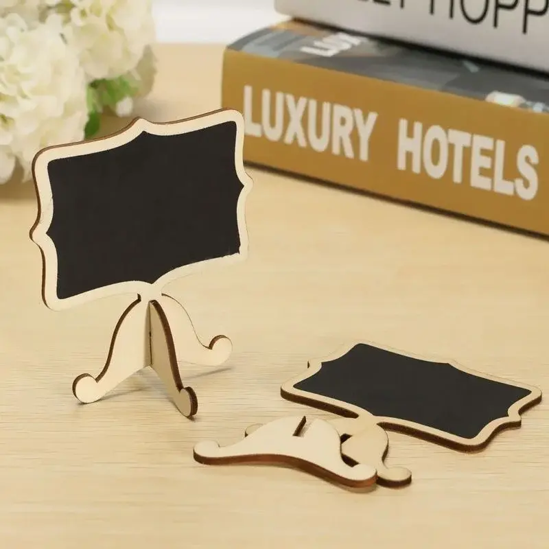 10 Pack Mini Wooden Chalkboard Blackboard Message Wedding Party Labels Tabletop Decoration