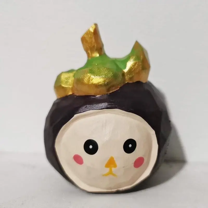 Creative Cute Durian Cat Fashion Ornament Crafts Home Wood Carving DesktopPumpkin Wooden Statue Ornament Halloween Gift