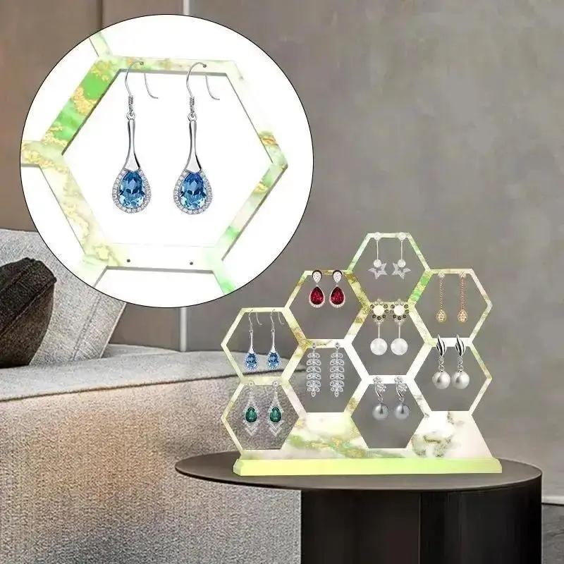 DIY Crystal Epoxy Resin Mold Hollow Hexagon Earring Hanger Silicone Coaster Mold Jewelry Storage Mold For Home Decoration Crafts