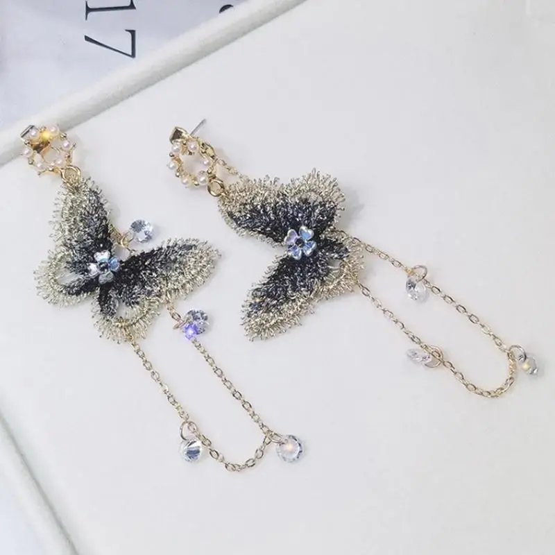 2025 Beaautiful New Ladies Butterfly Earrings Long Tassel Pendant Metal Women's Wedding Party Dating Jewelry Gift For Friend