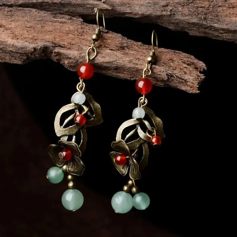 New Classical Style Earrings Retro Chinese Ethnic Style Earrings Women's Ancient Chinese Clothing Chinese Style Ear Jewelry