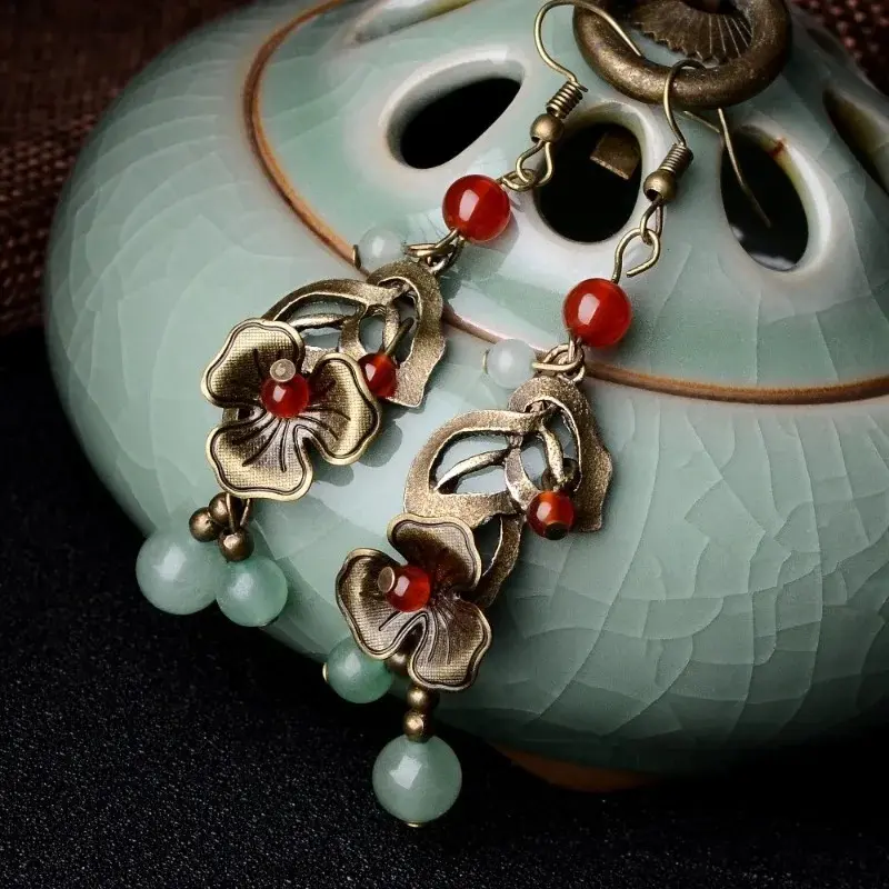 New Classical Style Earrings Retro Chinese Ethnic Style Earrings Women's Ancient Chinese Clothing Chinese Style Ear Jewelry