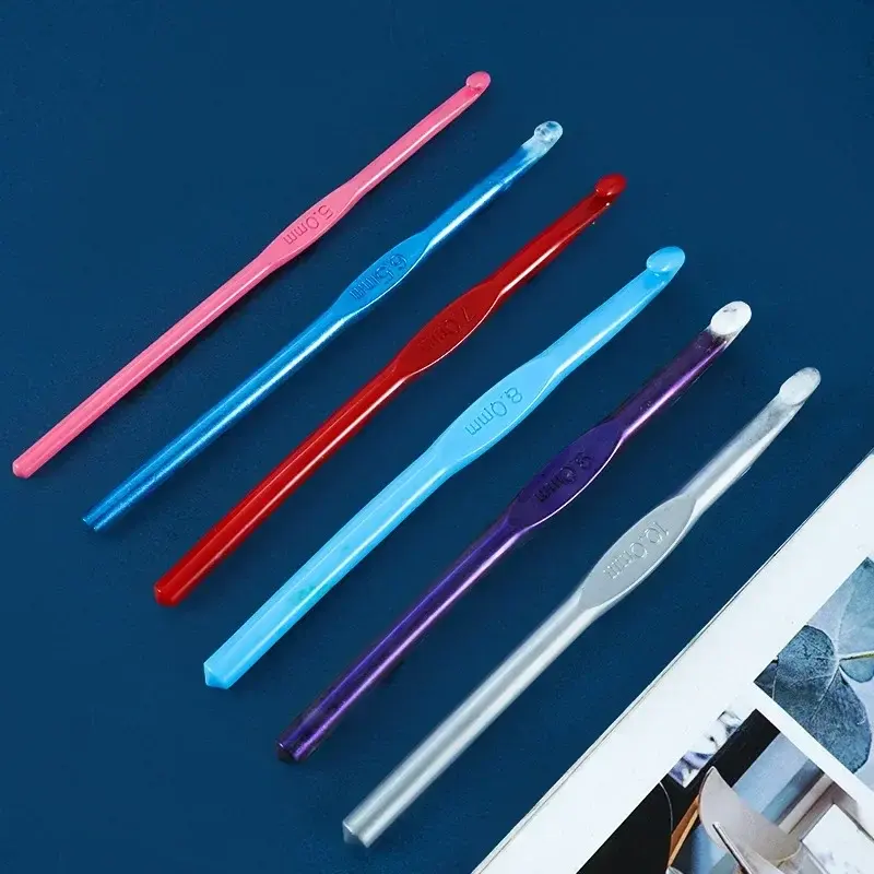 10 Styles Crochet Hook Crystal Epoxy Resin Mold DIY Knitting Sweaters Scarves Tool Casting Silicone Mould DIY Crafts Making Tool