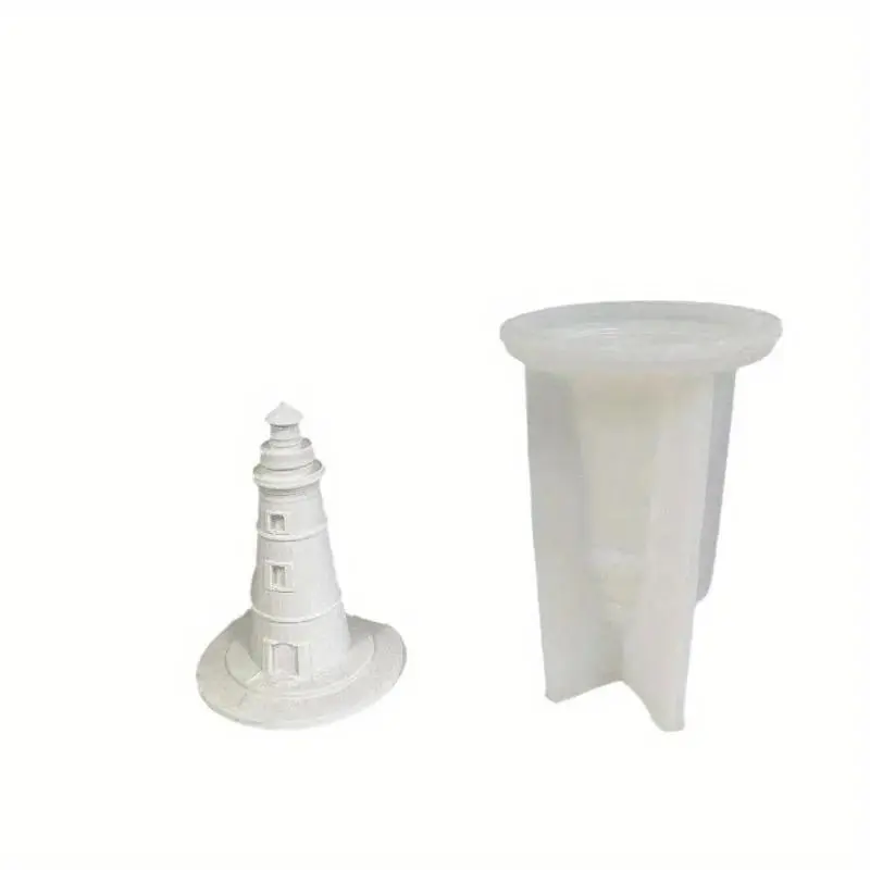 New Creative Lighthouse Ornament Gypsum Mold Lighthouse Aromatherapy Candle Silicone Mold Suitable Household Kitchen Tools