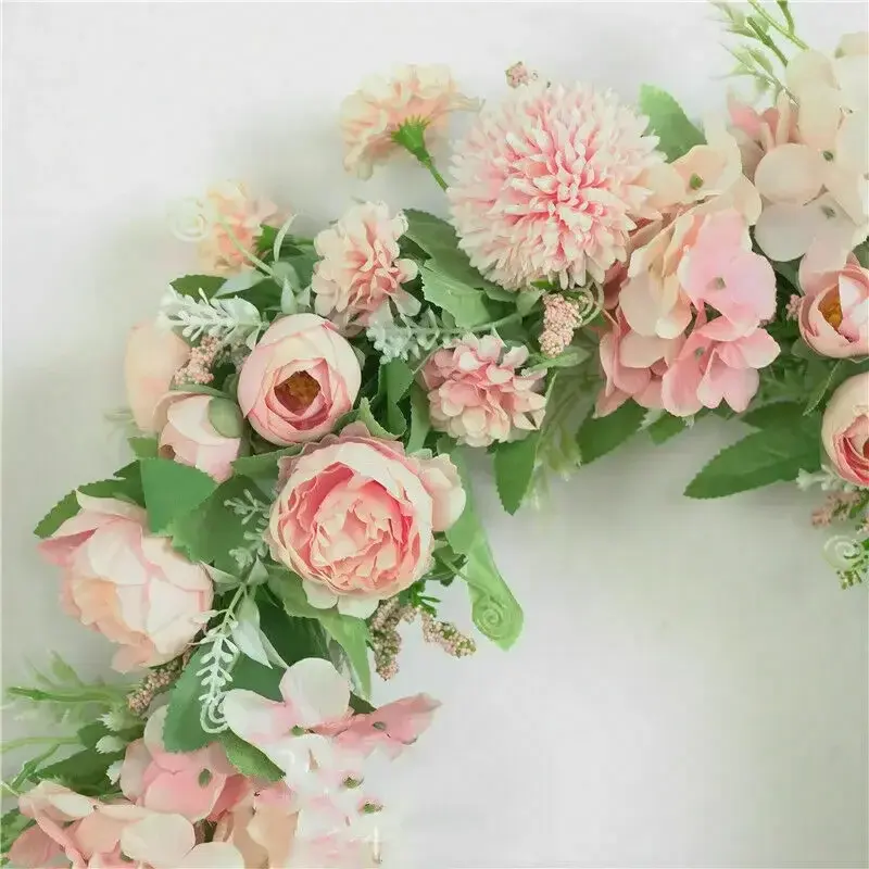 Concise Design Artificial Rose Wreath Flower Garland 40cm Door Wreath Spring Round Wreath Pretty Flower Wedding Party Supplies