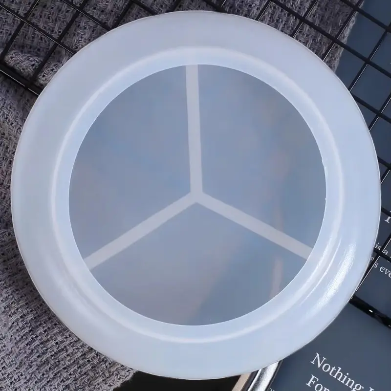 Mirror Waved Dish Silicone Mold Crystal Glue Handmade Round Flat Bottom Storage Box Molds DIY Accessories Arts Crafts Clay Mold