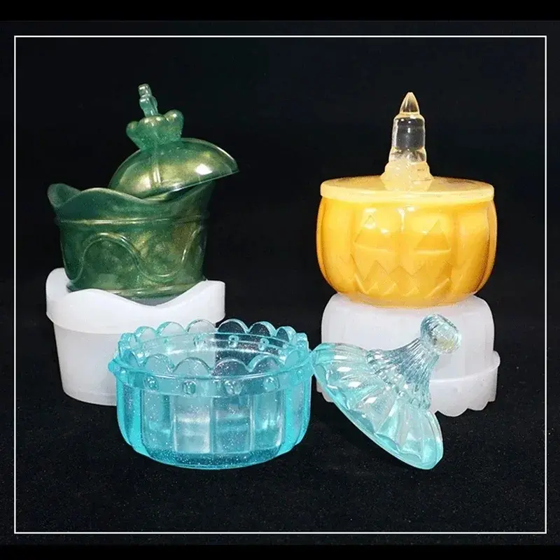 Resin Siliconce Mold Handmade Creative Pumpkin Shape Cut Storage Box Jewelry Making Mold DIY Crystal Epoxy Gift Box Accessories